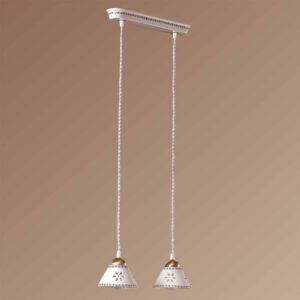 2-pl. závesná lampa NONNA z bielej keramiky