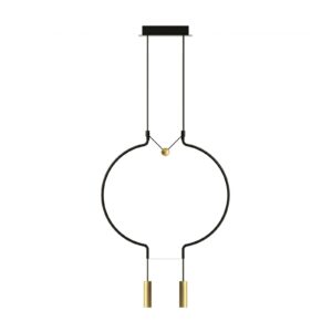 Axolight Liaison P2 lampa čierna/zlatá 56 cm