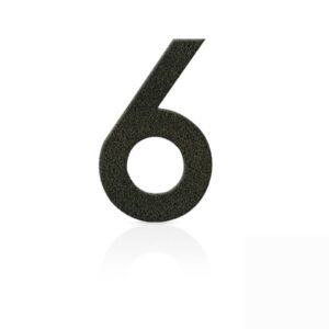Čísla z ušľachtilej ocele číslica 6 kávová hnedá