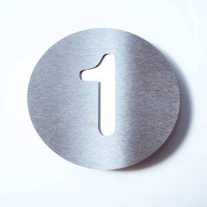 Číslo domu Round z ušľachtilej ocele – 1