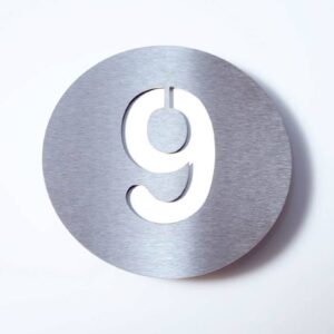 Číslo domu Round z ušľachtilej ocele – 9