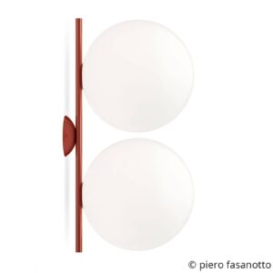 FLOS IC C/W2 Double nástenná lampa červená Ø30 cm