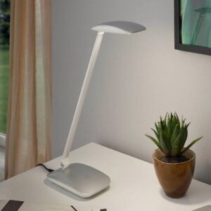 LED lampa na písací stôl Cajero stmievač striebro
