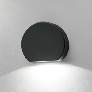 Okrúhle vonkajšie nástenné LED Pill v tmavosivej