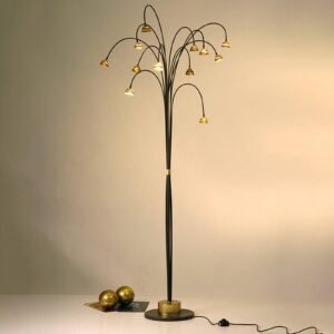 Stojaca LED lampa Fontaine hnedá-zlatá