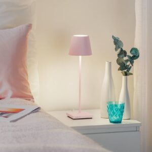 Stolná LED lampa Poldina batéria prenosná ružová