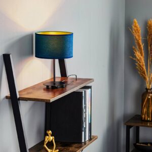 Stolová lampa Golden Roller tmavomodrá/zlatá 30 cm