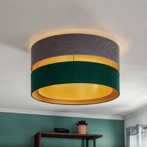 Stropné svetlo Golden Duo Ø60 cm sivá/zelená/zlatá