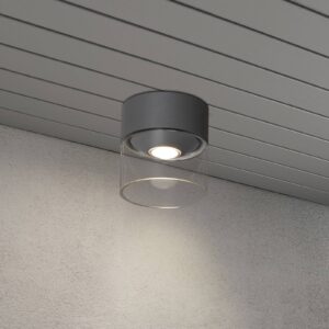 Vonkajšie stropné LED Varese sivé