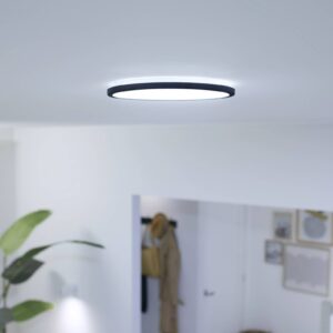 WiZ SuperSlim stropné LED svetlo CCT Ø 29cm čierna