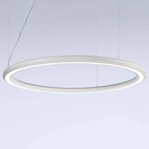 Závesné LED svietidlo Materica dole Ø 120 cm biele